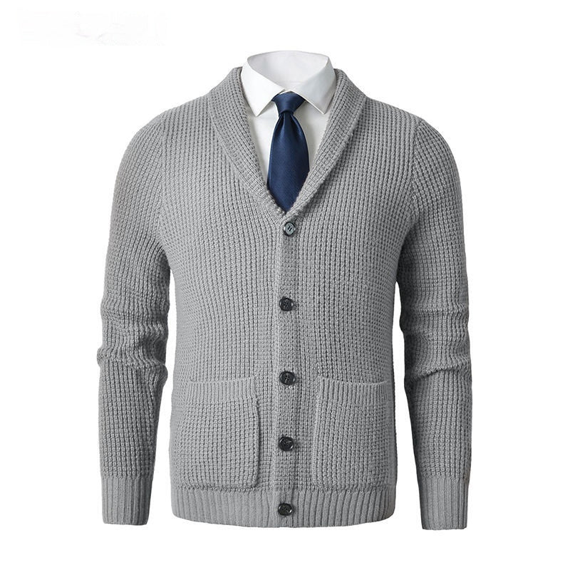 Business Casual Knitted Wool Cardigan For Men