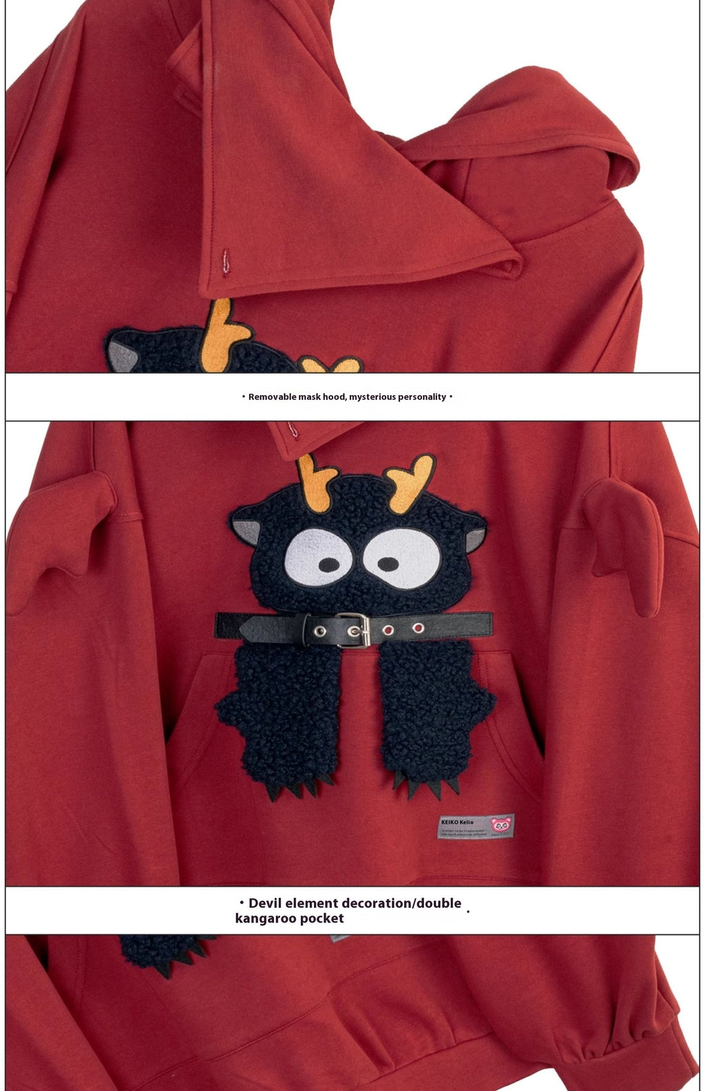 Girl Like Cartoon Embroidered Hooded Sweatshirt For Women