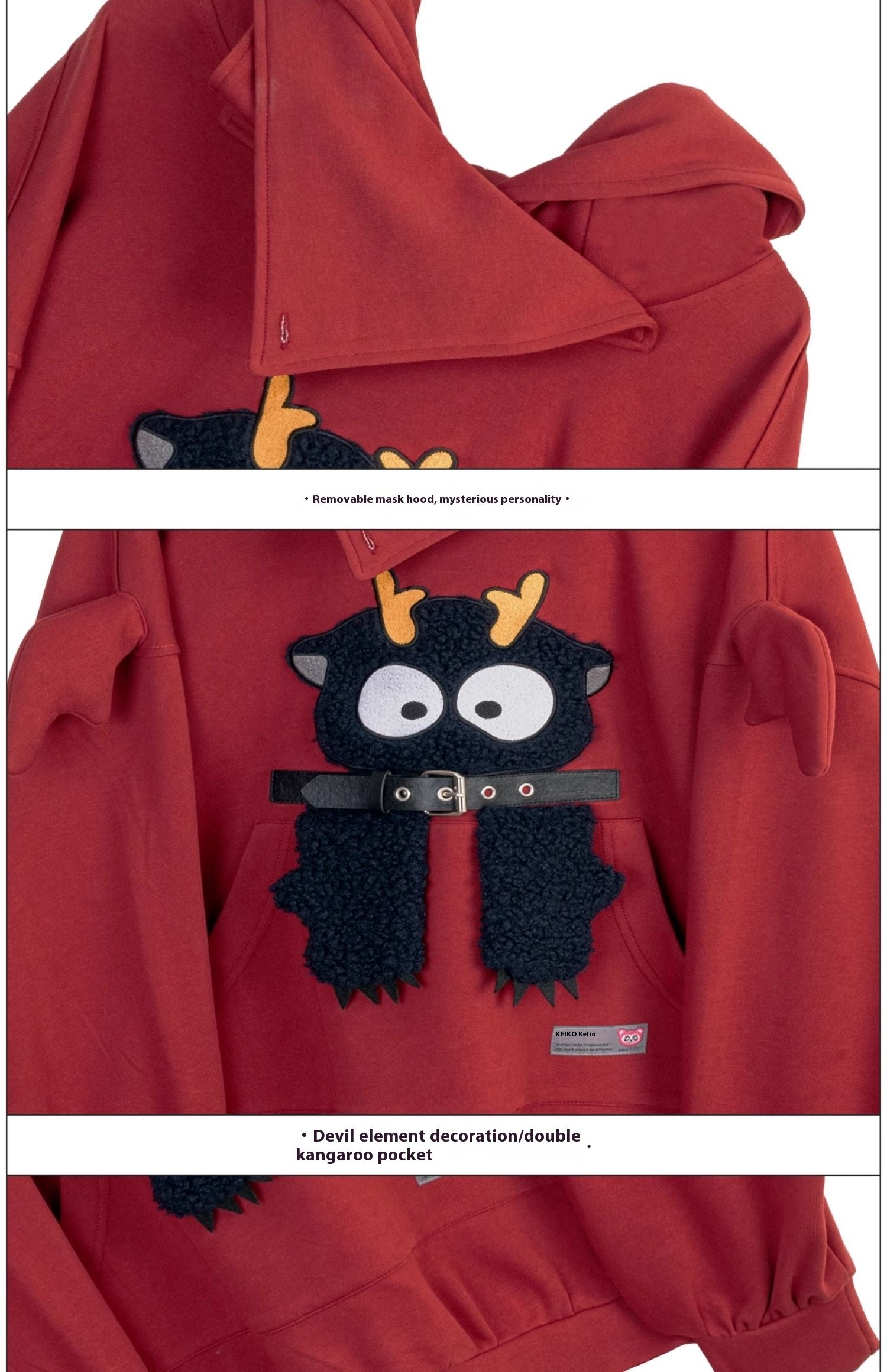 Girl Like Cartoon Embroidered Hooded Sweatshirt For Women