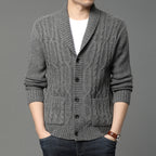 Autumn And Winter Men's Knitted Jackets Men's Korean Style Jacquard
