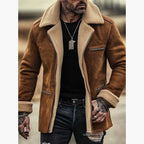 Men's Coat Top Lambswool Lapel Zip Jacket