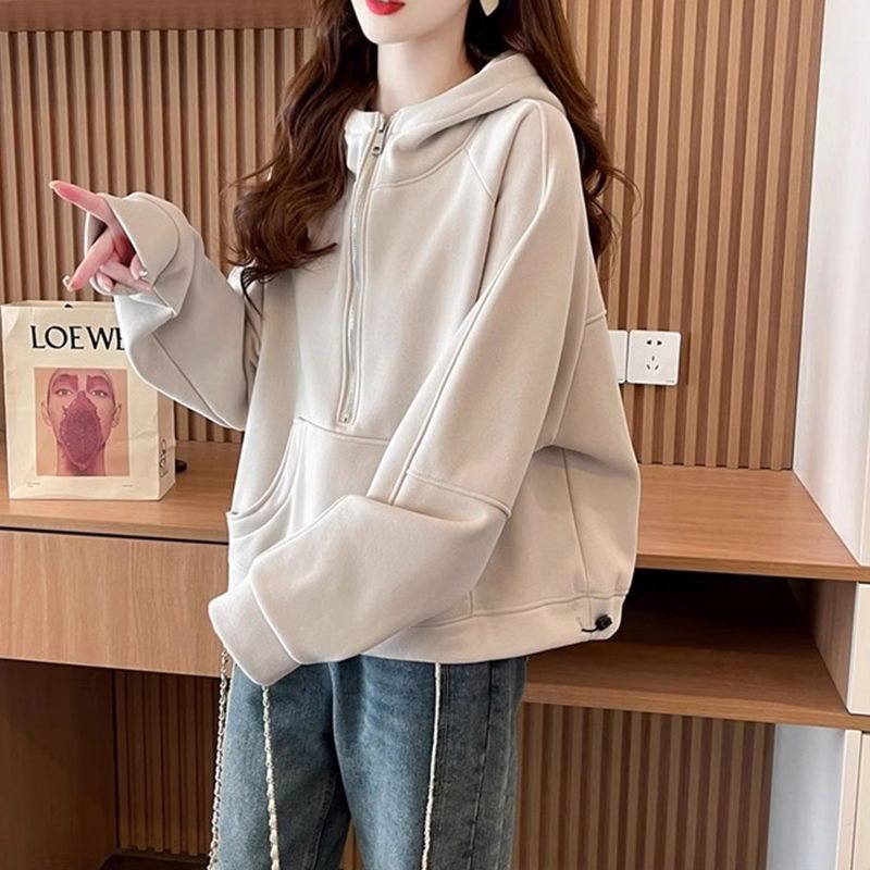 All-matching Slimming Laid-back Style Small Solid Color Coat Top
