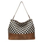 One-shoulder Canvas PU Stitching Special-interest Design Crossbody Bag