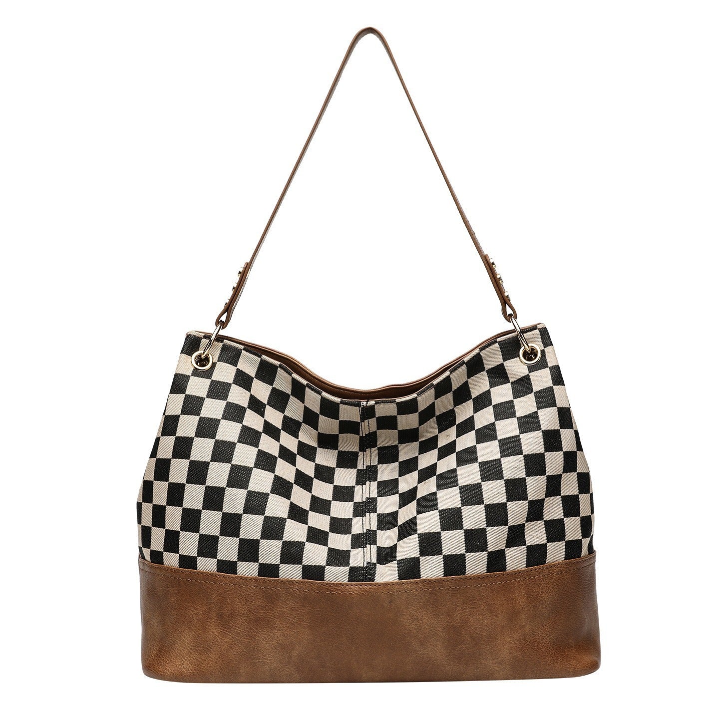 One-shoulder Canvas PU Stitching Special-interest Design Crossbody Bag