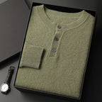 New Men's Round Neck Half Button Sweater