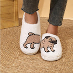 Cotton Slippers Women's Home Winter Animal Embroidery Warm