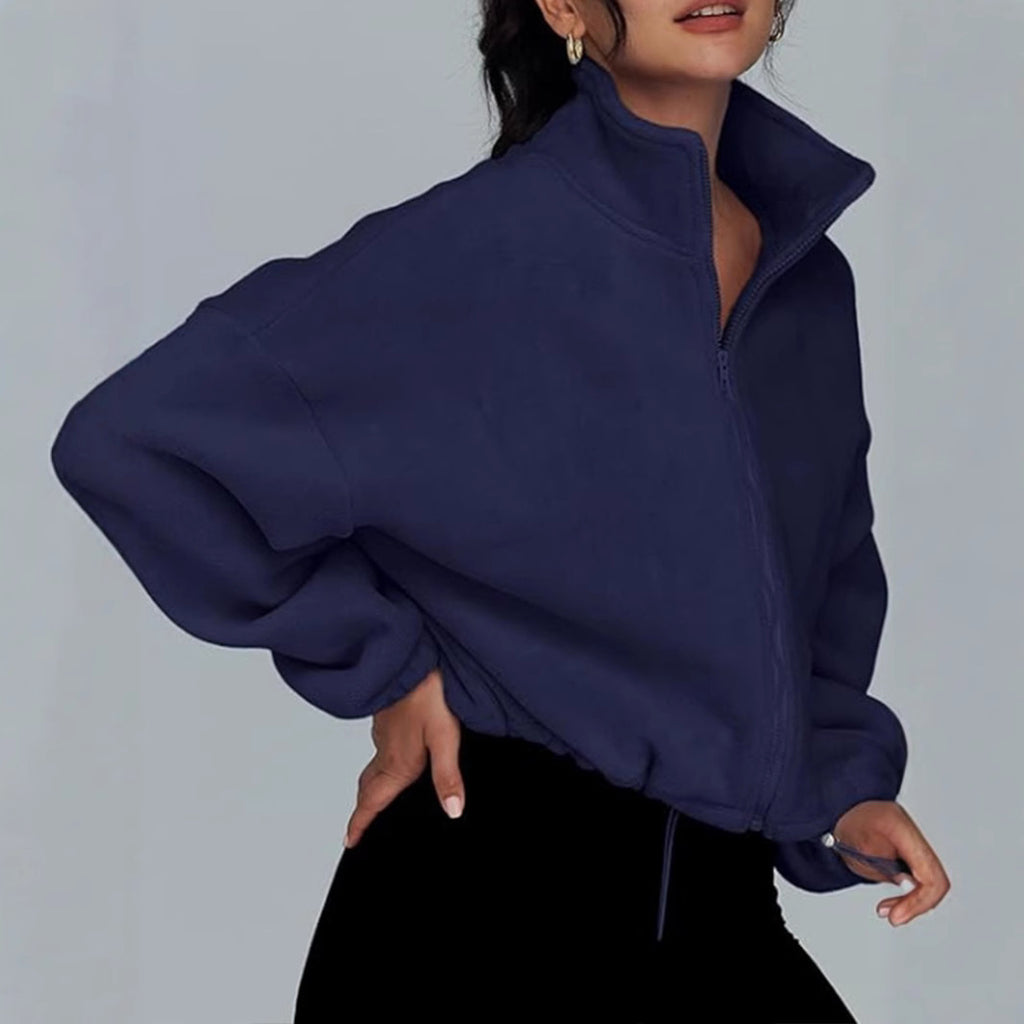 Loose Lapel Cardigan Zipper Sweater