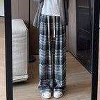 Plaid High Waist Drooping Baggy Pants