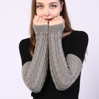 Twist Knit Warm Fingerless Sleeve Arm Cover