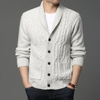 Autumn And Winter Men's Knitted Jackets Men's Korean Style Jacquard