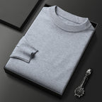 Men's Warm Leisure Solid Color Round Neck Sweater