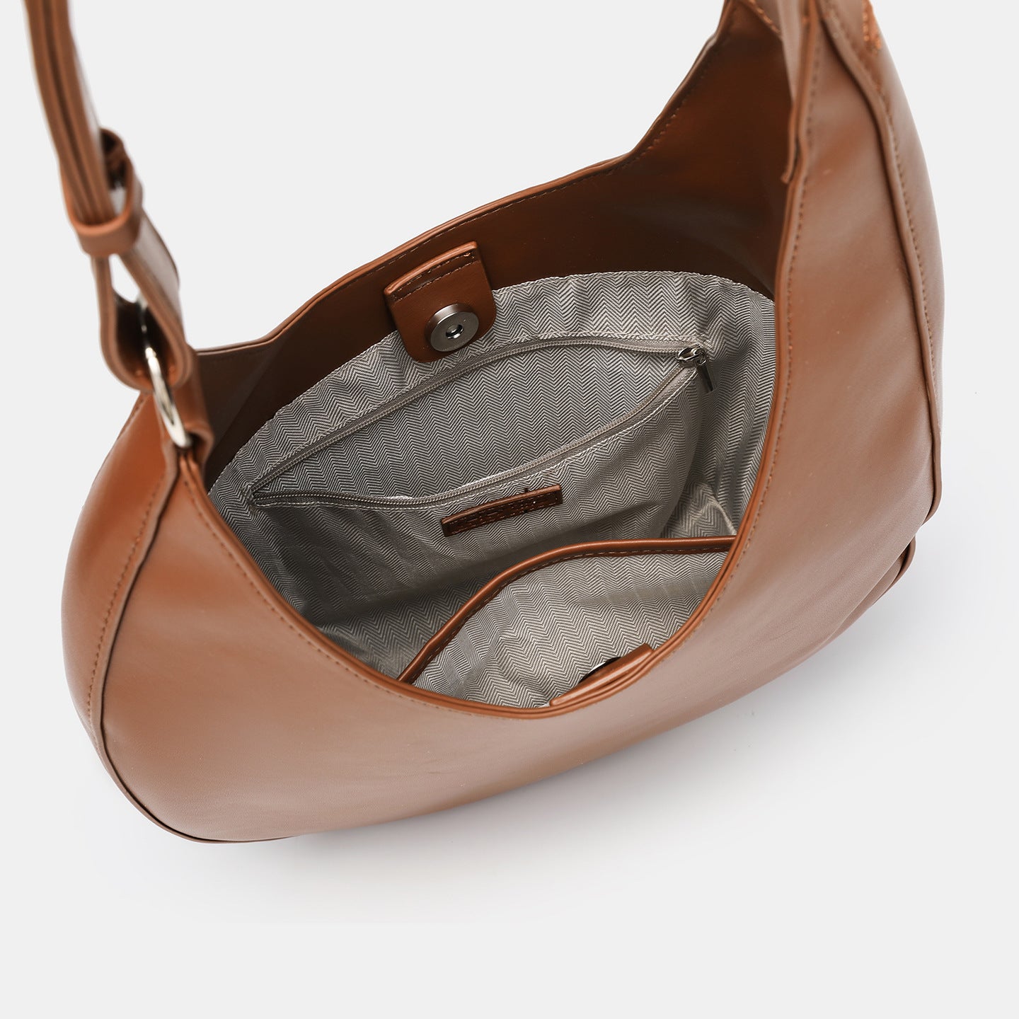 Semicircle One-shoulder PU Leather Crossbody Women's Tote Bag