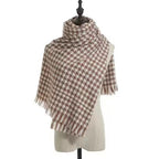 Cashmere Warm Tassel Shawl Thick Houndstooth Scarf