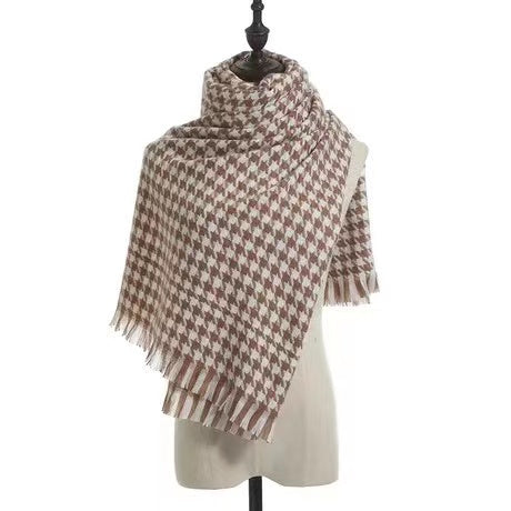 Cashmere Warm Tassel Shawl Thick Houndstooth Scarf