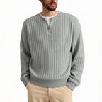 Half Zipper Sweater Loose Pullover Texture Knitted Men