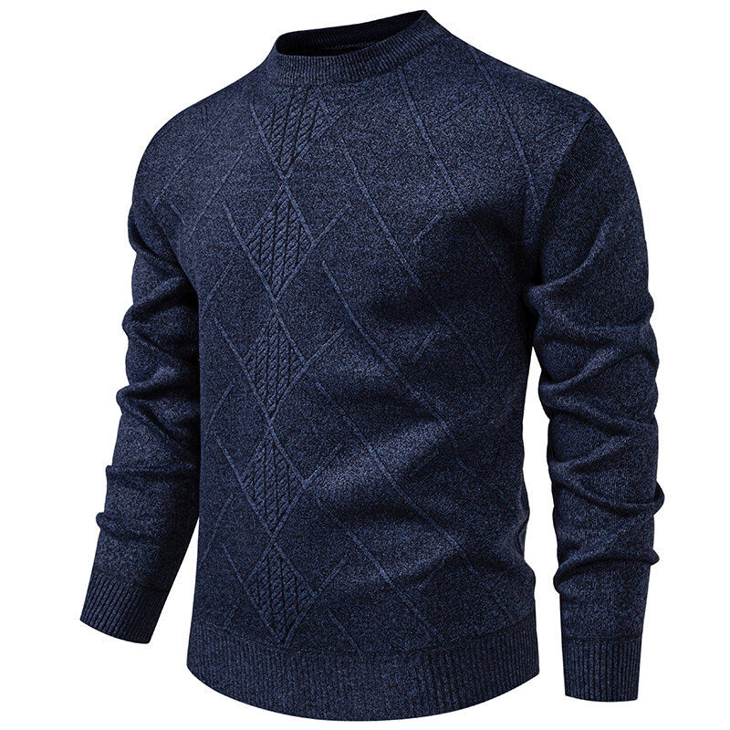 Fleece-lined Thick Round Neck Knitted Undershirt