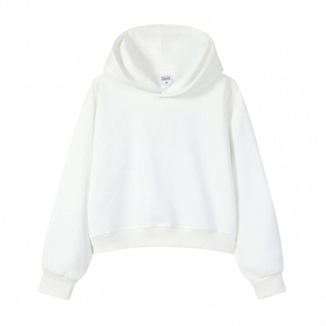 Women's Cotton Composite Cropped Hoodie
