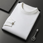 Men's Warm Leisure Solid Color Round Neck Sweater