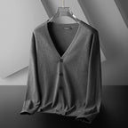 Thin Trendy Casual Outdoor Cotton Knitwear Black Sweater