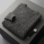 Men's Pullover Twist Round Neck Base Knitwear Loose-fitting Oversized Sweater