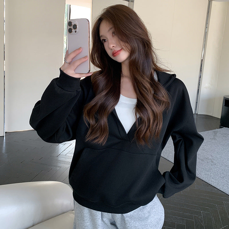 V-neck Hoodie Coat Women's Spring And Autumn