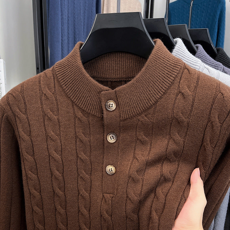 Thick Jacquard Warm Young And Middle-aged Soft Turtleneck Sweater