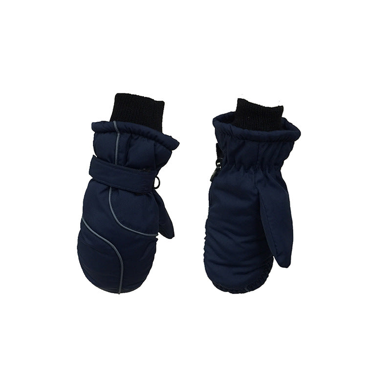 Children's Thickened Warm Stitching Ski Gloves
