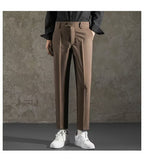 Draping Skinny Casual Slim Fit Straight All-matching Thick Small Suit Pants