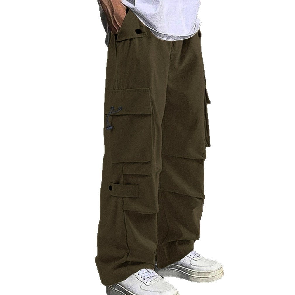 Men's Loose Wide Leg Straight Leg Quick-Dry Casual Trousers