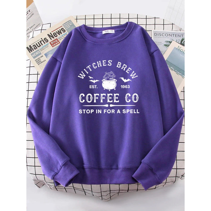 Witches Make Coffee Straight Letter Hoodie Letter Print