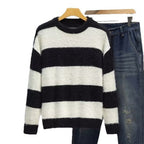 Round Neck Multicolor Design Soft Nuo Sweater Men's Autumn And Winter Lightly Mature Knitwear Loose American Retro Korean Style Coat