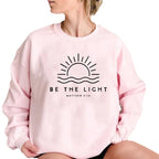 Women's Fleece-lined Crew Neck Sweater Plain Slogan Printing