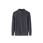 Half Turtleneck Zipper Twisted Flower Sweater Long Sleeve Knitwear