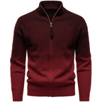 Men's British Gradient Collar Zipper Sweater
