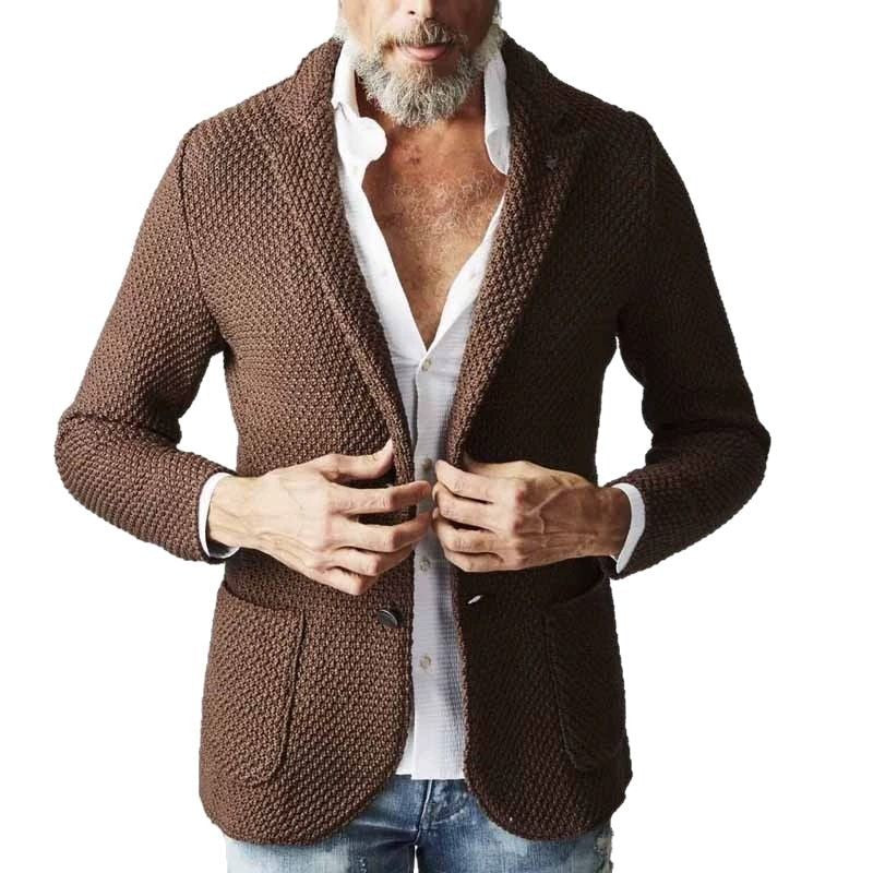 Lapels Suit Casual Knitted Jacket Cardigan Sweater