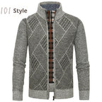 Fashion Men's Sweater Stand Collar Zipper Cardigan Outerwear